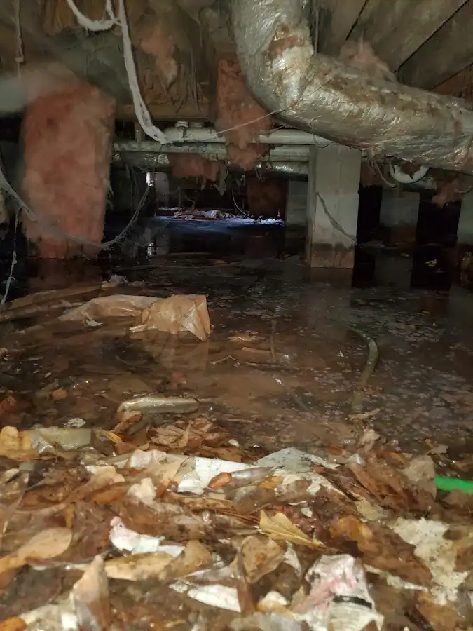Crawl space flood assessment for Commercial Water Damage Restoration in Windham